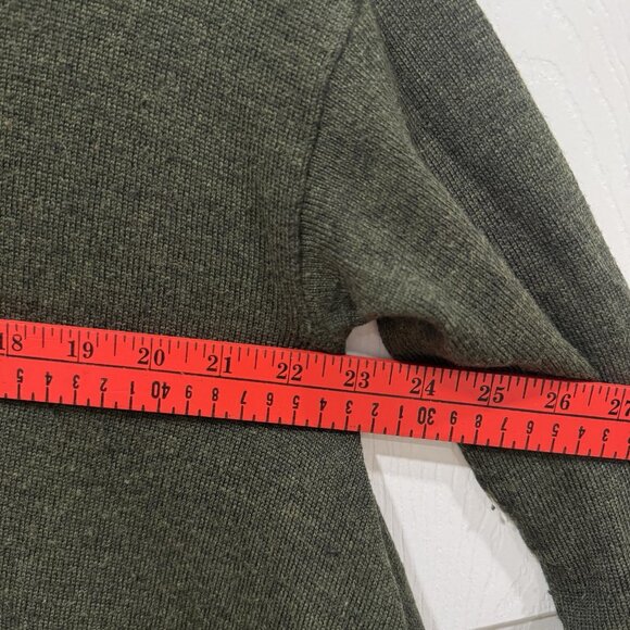 Anthropologie Dark Green Boxy Cropped Merino Wool Pullover Sweater Women’s M - Picture 9 of 11